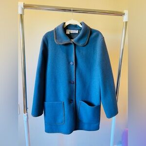 Pendleton Womens Blue Sz12 Overcoat Jacket - Great condition - Heavy